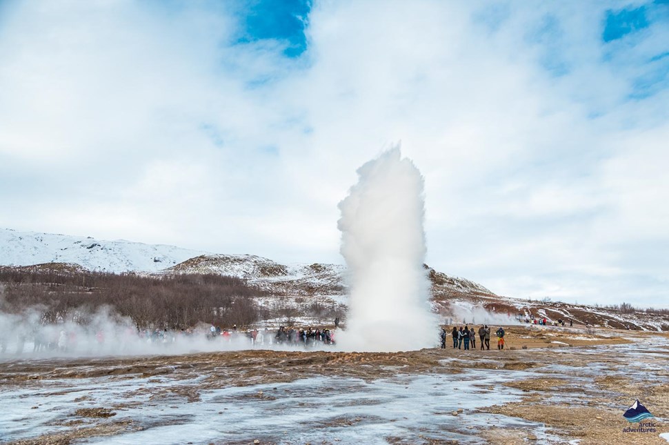 Great geiser eruption in Iceland