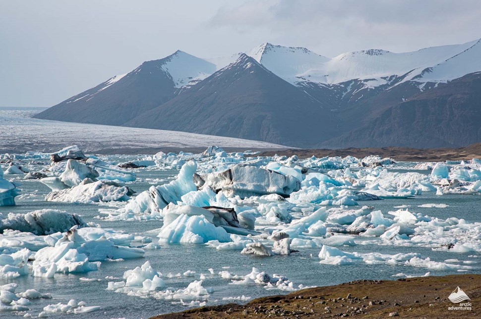 panoramic view of Jokulsarlon Glacier Lagoon