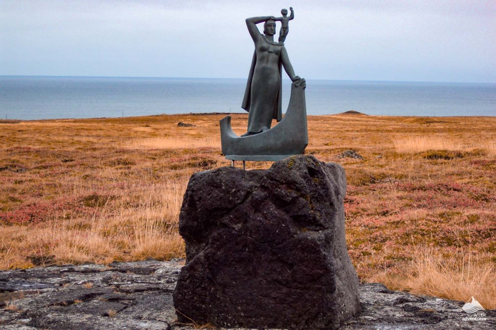 Gudridur statue at Glaumbaer museum in Iceland