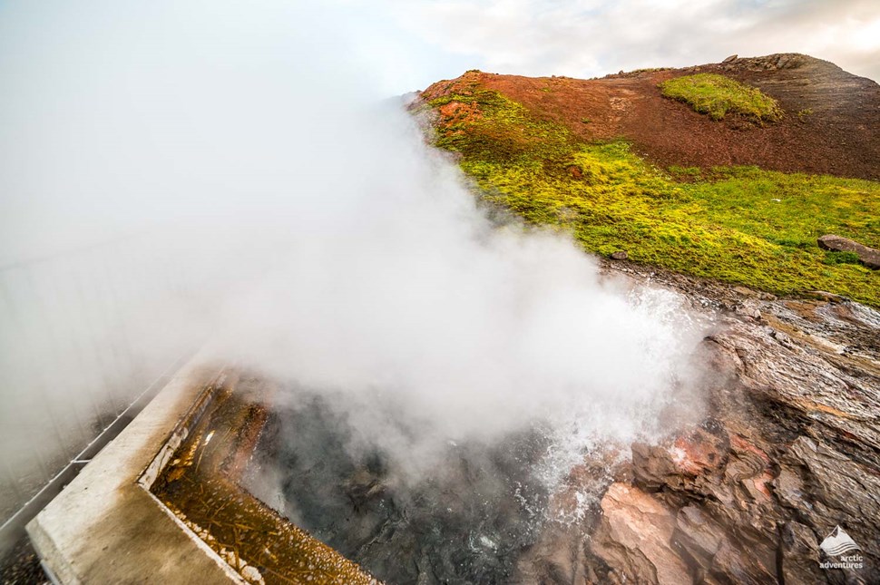 Deildatunguhver Geothermal hot spring in iceland