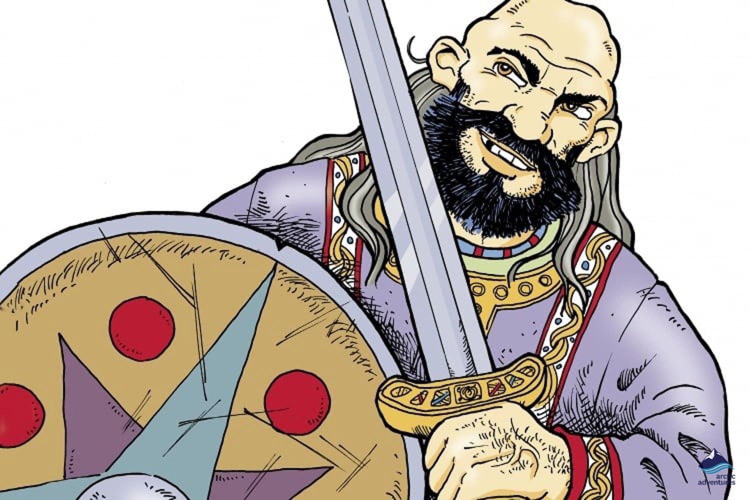 illustration of Egill Skallgrimsson of borgarnes history