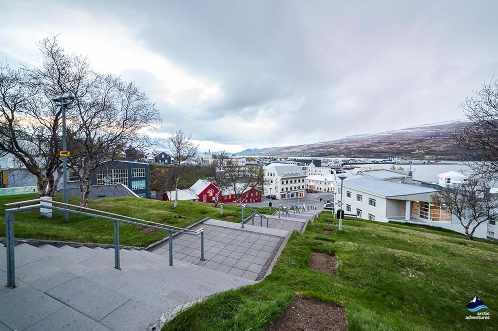 stairs in the Akureyri town iceland