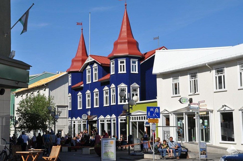 Akureyri city houses in iceland