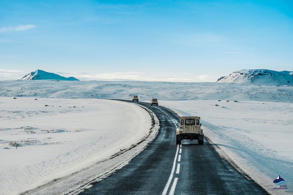 Iceland road in winter