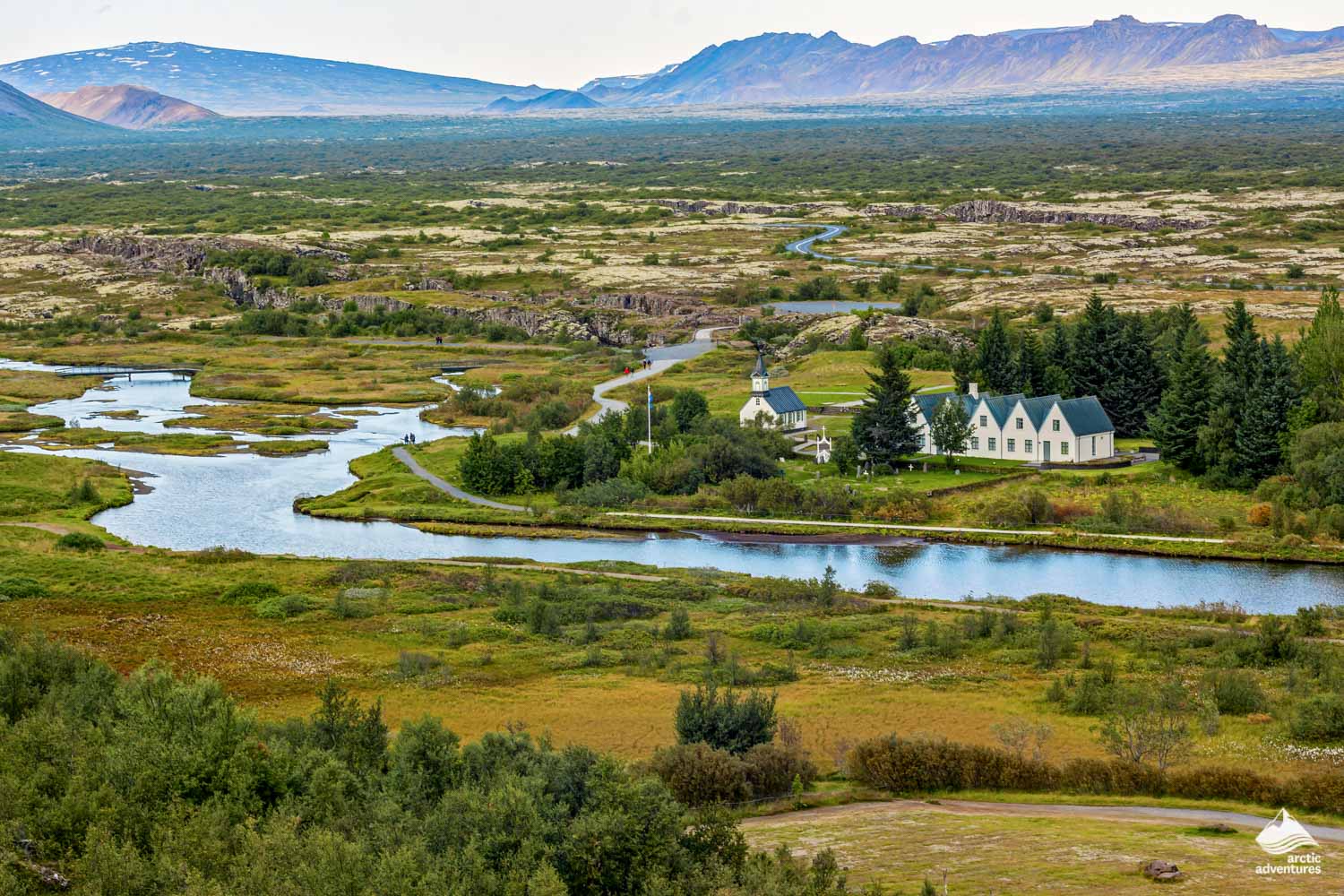 Distance view to Thingvellir National Park