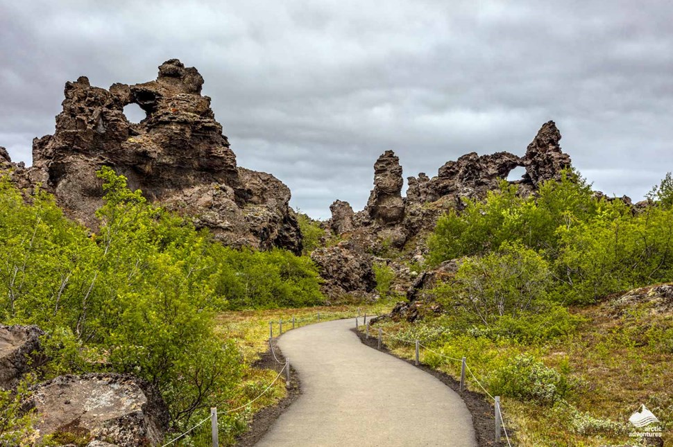 Walking Path In Dimmuborgir Near Myvatn Lake