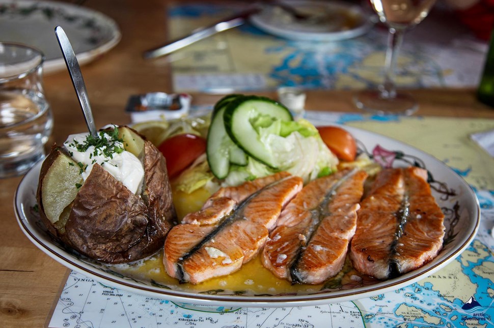 traditional plater in Iceland with salmon