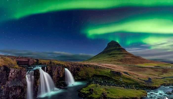 Kirkjufell Snaefellsness Penisula at Night with Northern Lights in Iceland