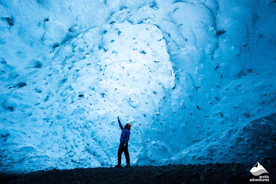 Crystal Ice Cave Skaftafell Vatnajokull in Iceland