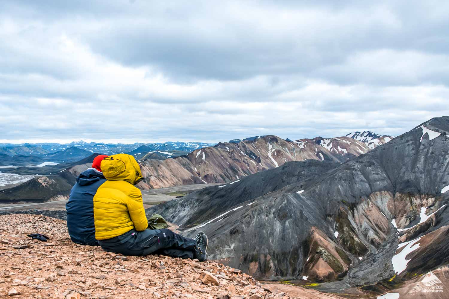 View On The Beautifully Colored Mountain Volcano Blahnukur Iceland