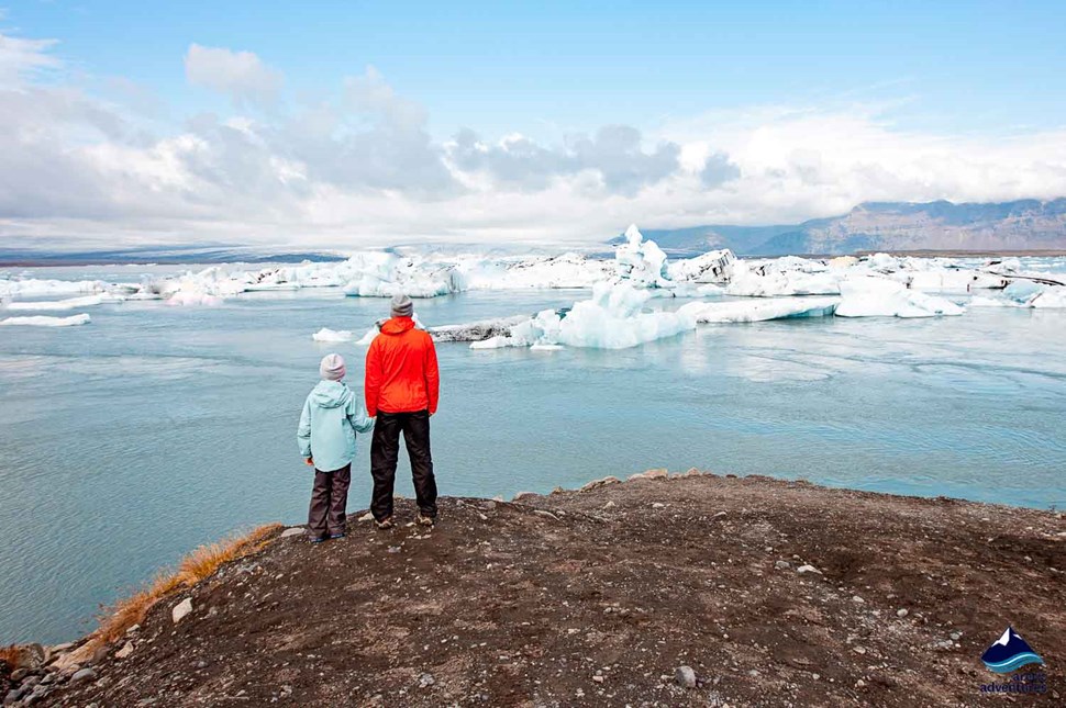 Family Jokulsarlon Glacial Lagoon with Kids in Iceland