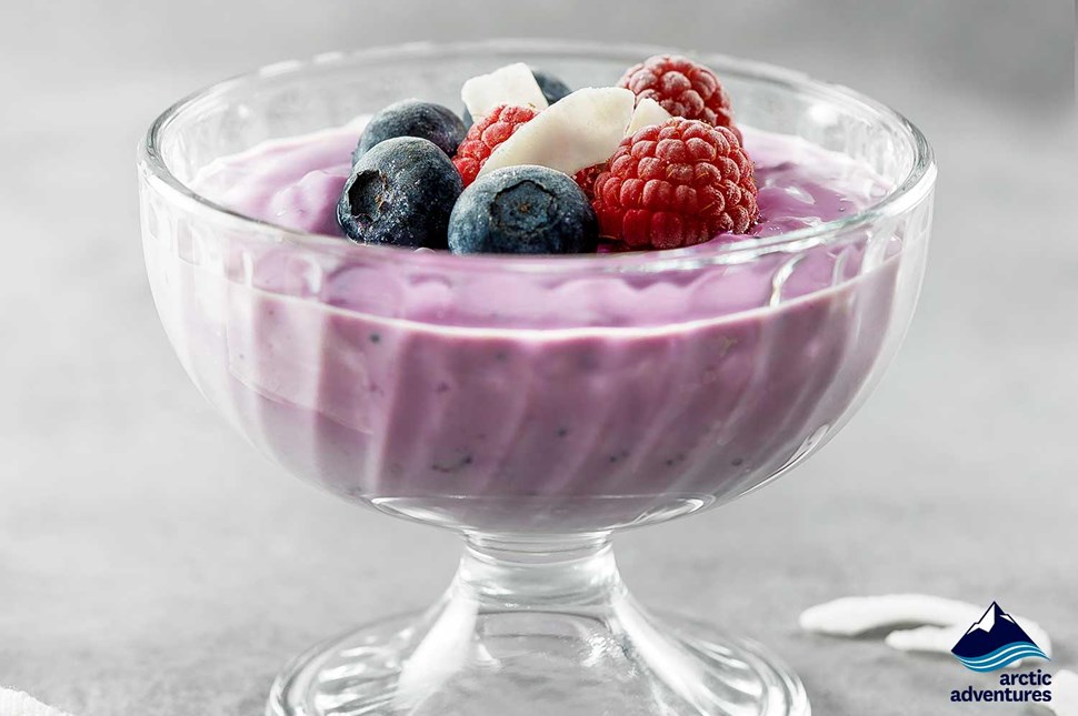 Icelandic Skyr Yoghurt Dessert With Berries