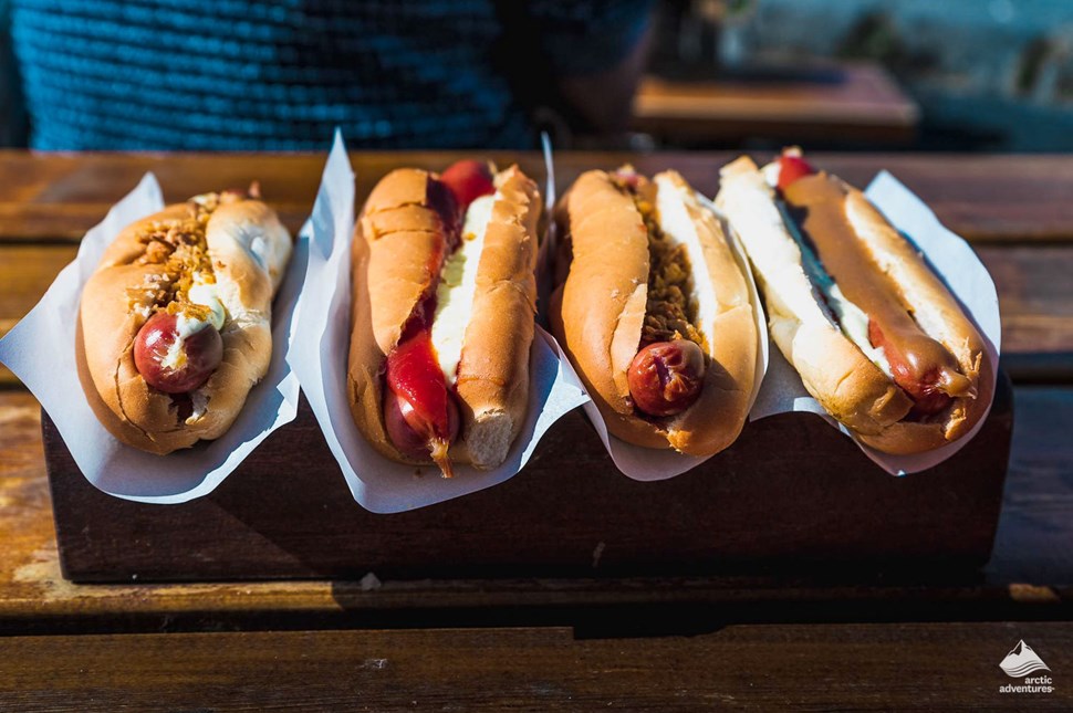 Four Icelandic Hot Dogs