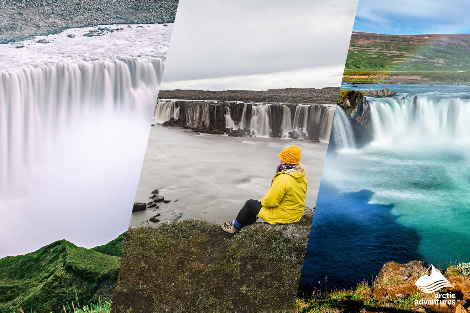 Waterfalls at Namaskard area in Iceland