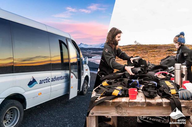 tour bus and Diving Equipment collage of bus tour and Diving Equipment