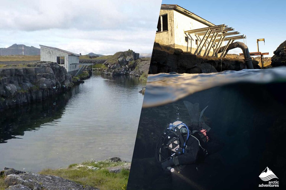 diving in Bjargja lake Iceland