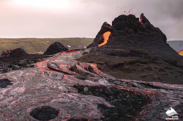 Fagradalsfjall volcano fresh lava