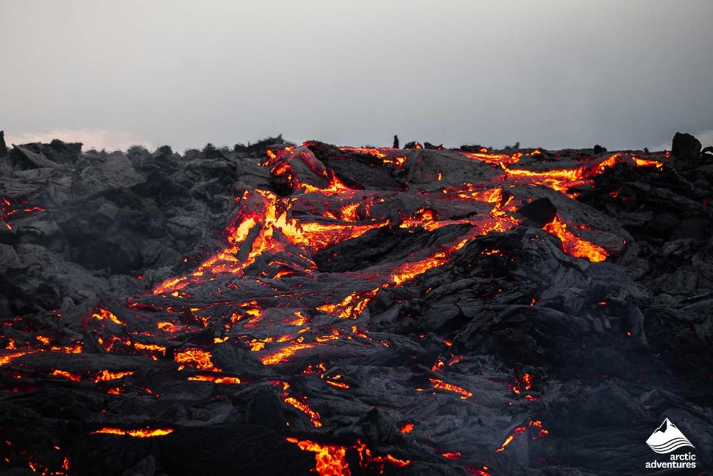 hot lava field in Iceland