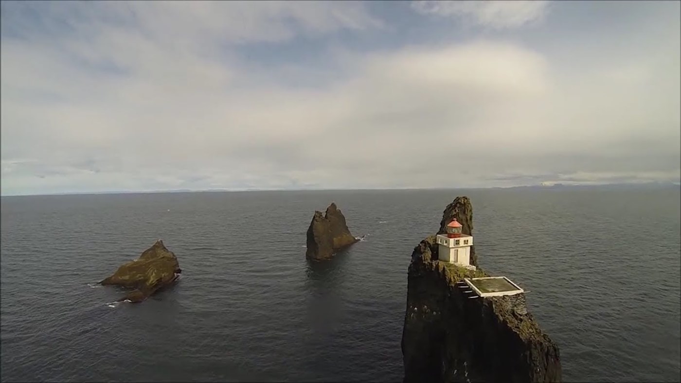 Incredible video from the stunning Þrídrangar lighthouse