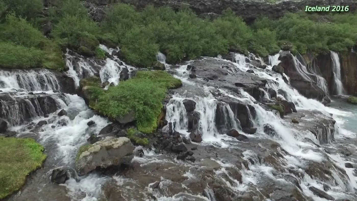 Iceland - Husafell - Hraunfossar waterfall, Drone - Phantom 3 Pro, 2016