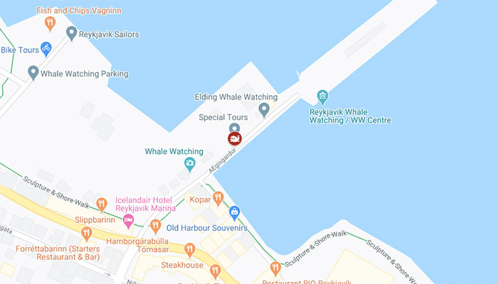 departure map of Puffins watching tour