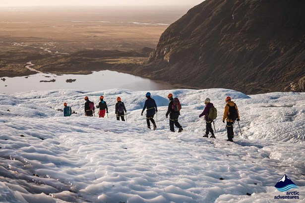 Hikers on the Vatnajökull Glacier in Skaftafell National Park, Iceland