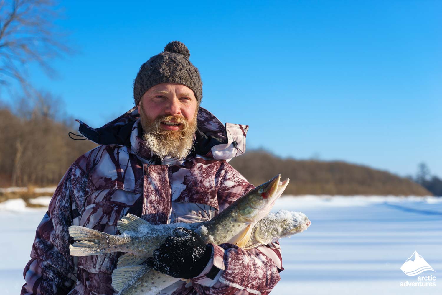 Man carrying Icelandic frozen fish