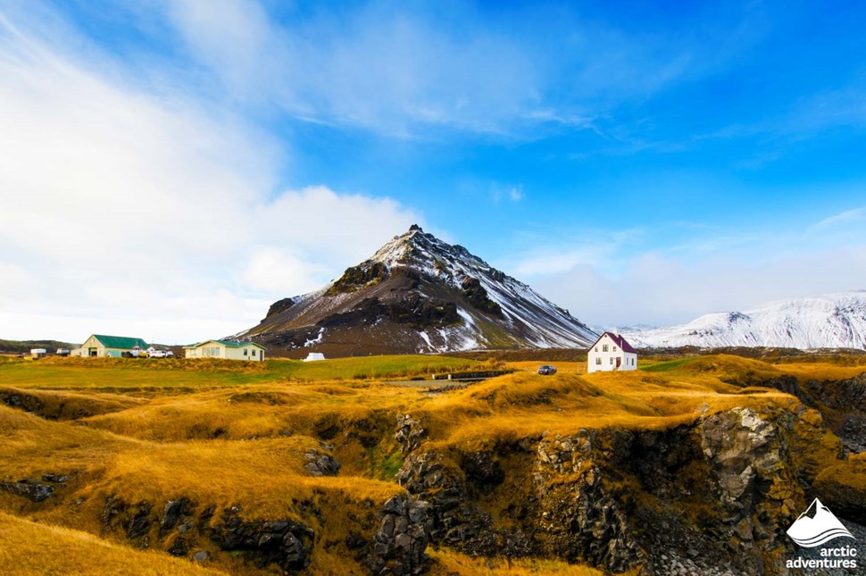 Mountain at Arnarstapi Fishing Village in Iceland