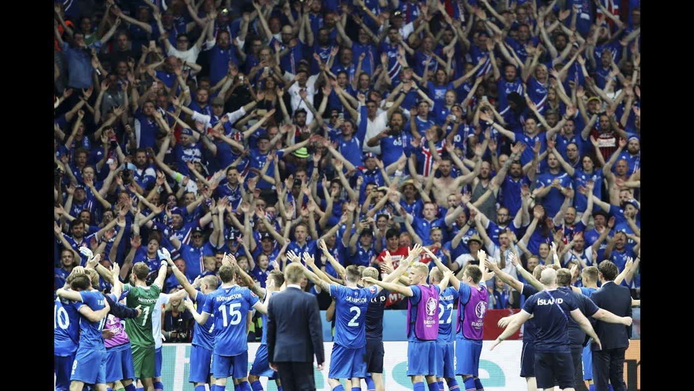 Viking clapping of Iceland fans
