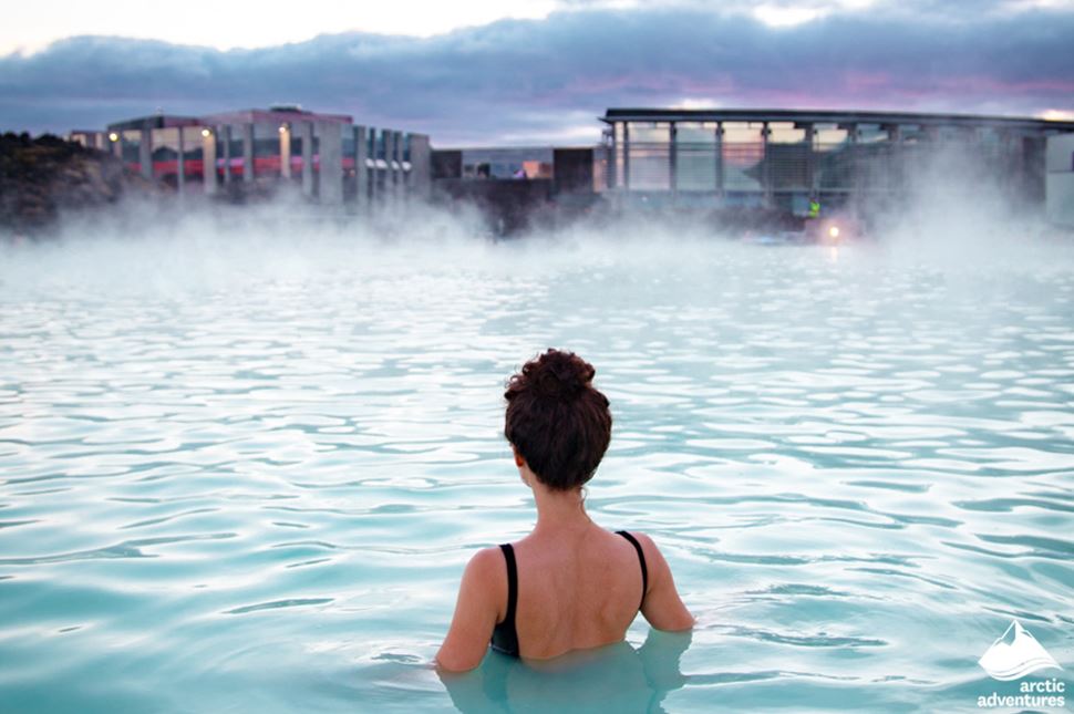 Woman Relaxing in Blue Lagoon in Iceland