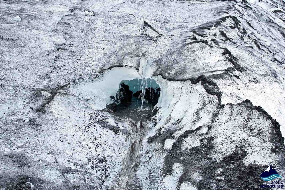 Melting Solheimajokull glacier