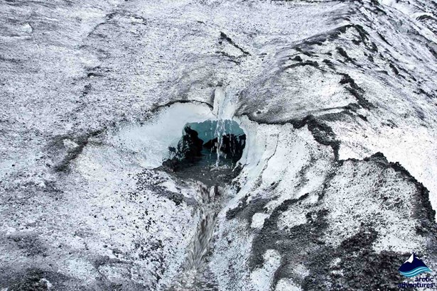 Melting Solheimajokull glacier in Iceland