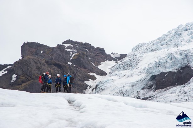Small Group on Falljokull Glacier in Iceland