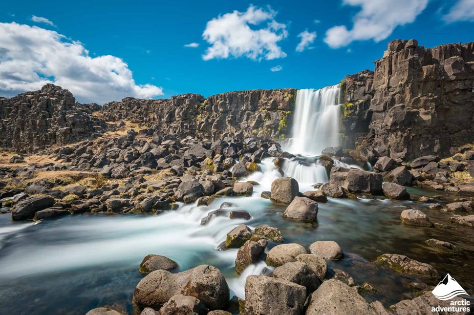 Oxararfoss waterfall at Thingvellir National Park