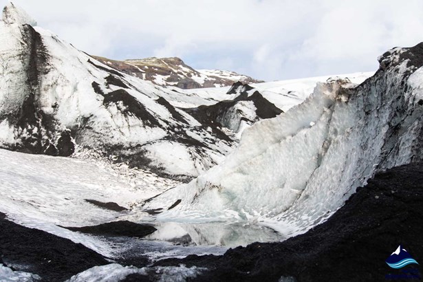 Crevasses at Solheimajokull Glacier in Iceland