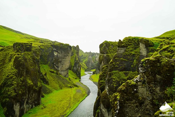 Mossy Fjadrargljufur Canyon in Iceland
