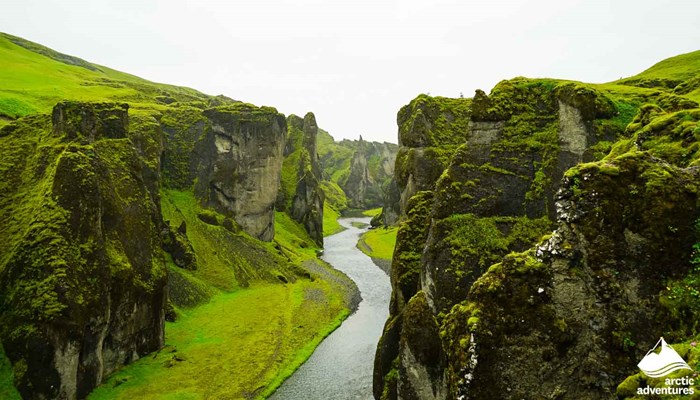 Mossy Fjadrargljufur Canyon in Iceland