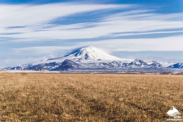 Distance View of Hekla Volcano