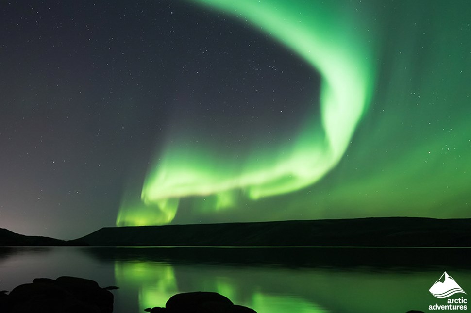 Northern Lights at night in Iceland