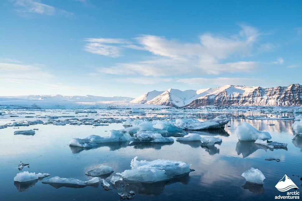 Jokulsarlon glacier lagoon in Spring time