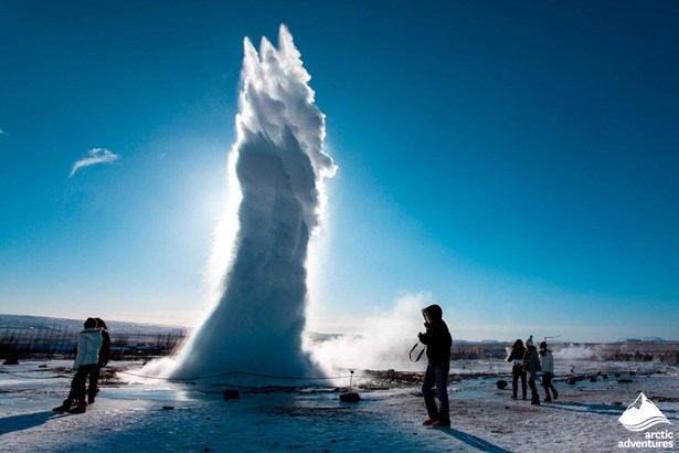 Erupted Strokkur Geyser in Iceland