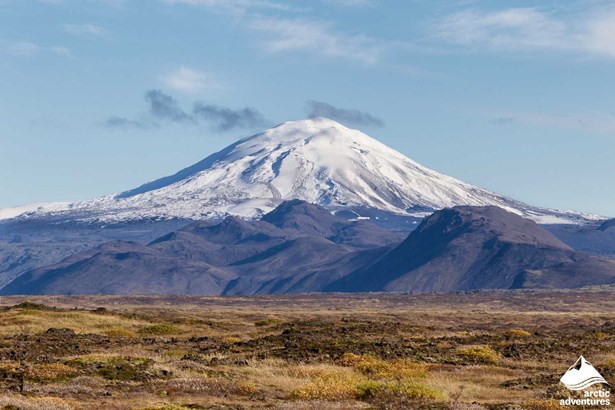 Hekla Mountain with Snow Cape in Iceland