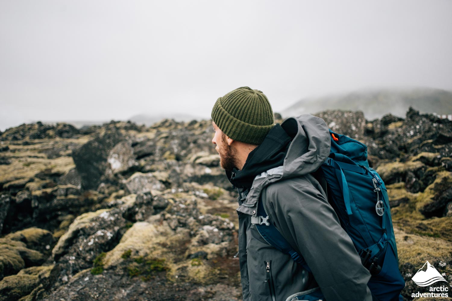 Well Equipped Hiker Trekking in Iceland