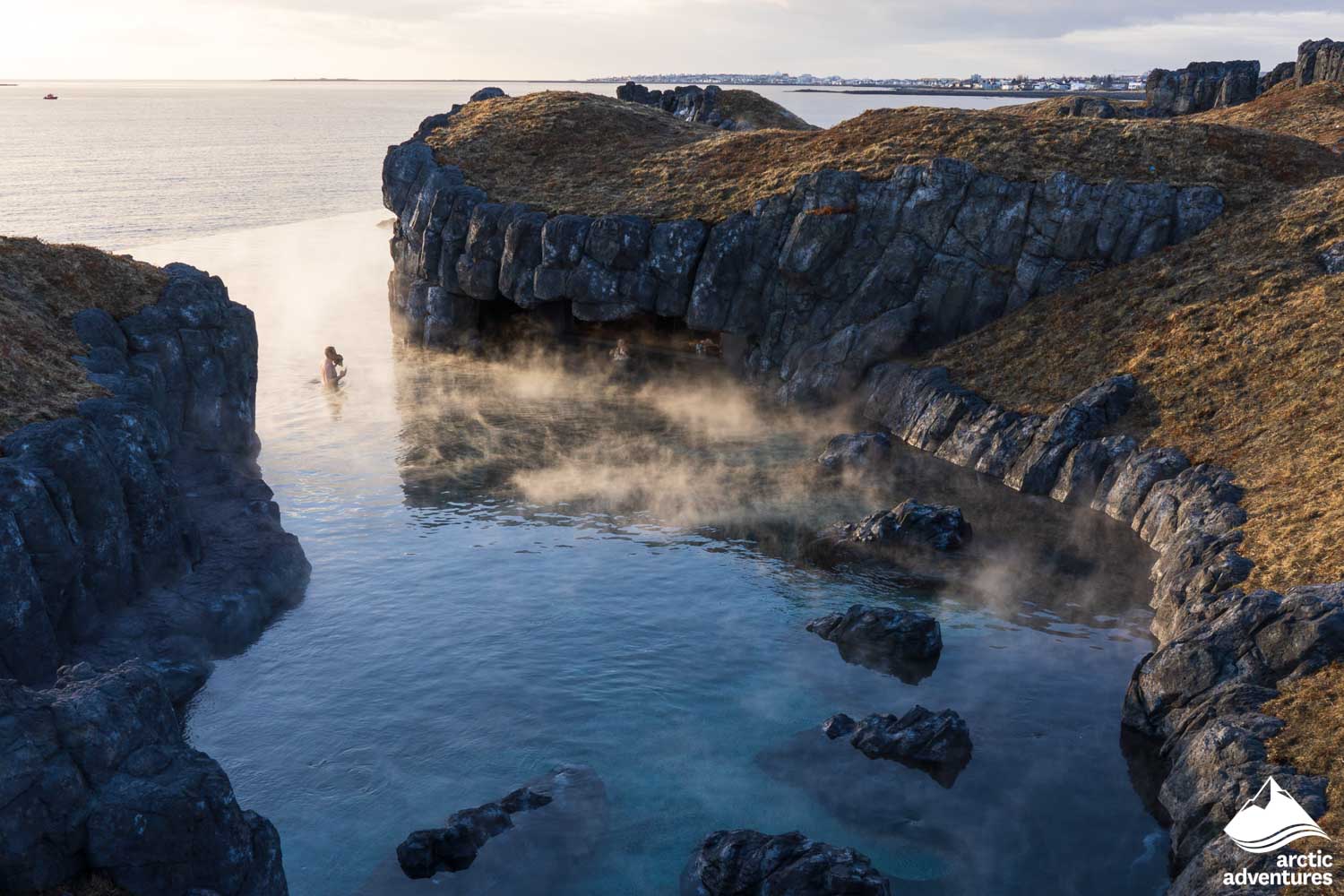Sky Lagoon Hot Pool Aerial View in Iceland