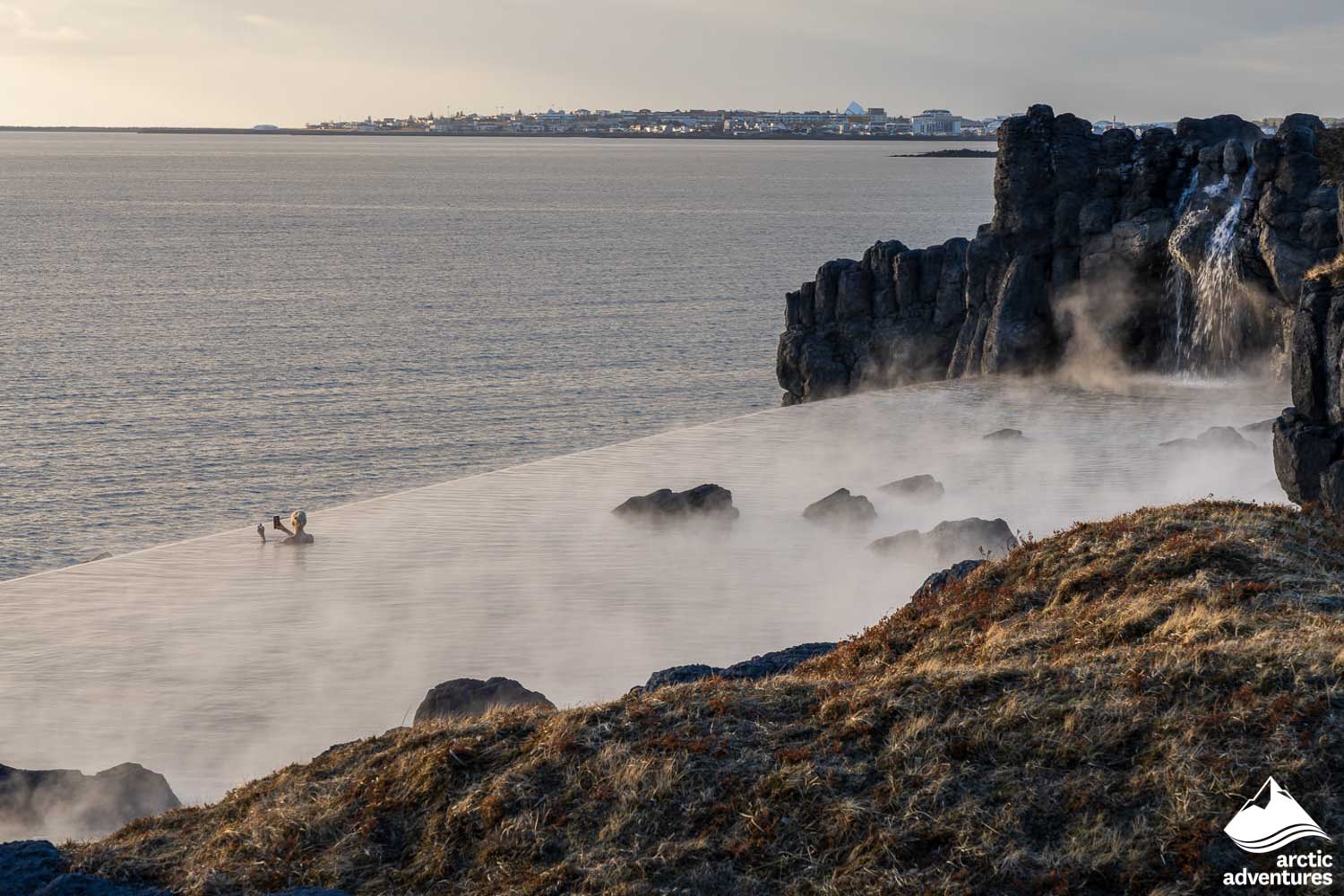 Hot Infinity Pool at Sky Lagoon in Iceland