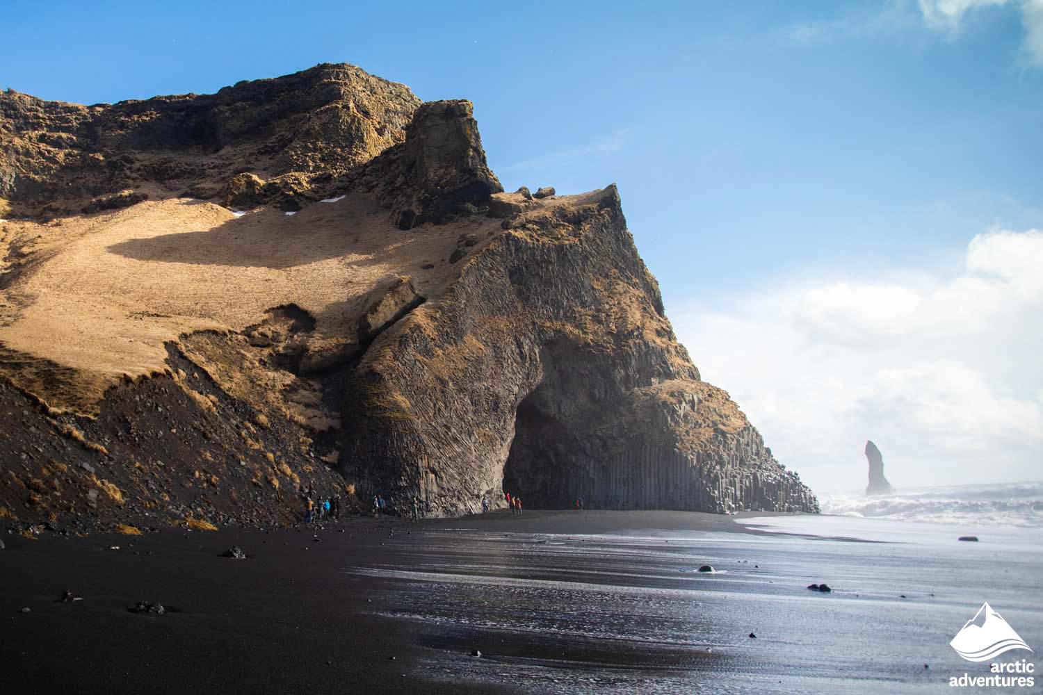 Halsanefshellir Cave in Reynisfjara Black Sand Beach