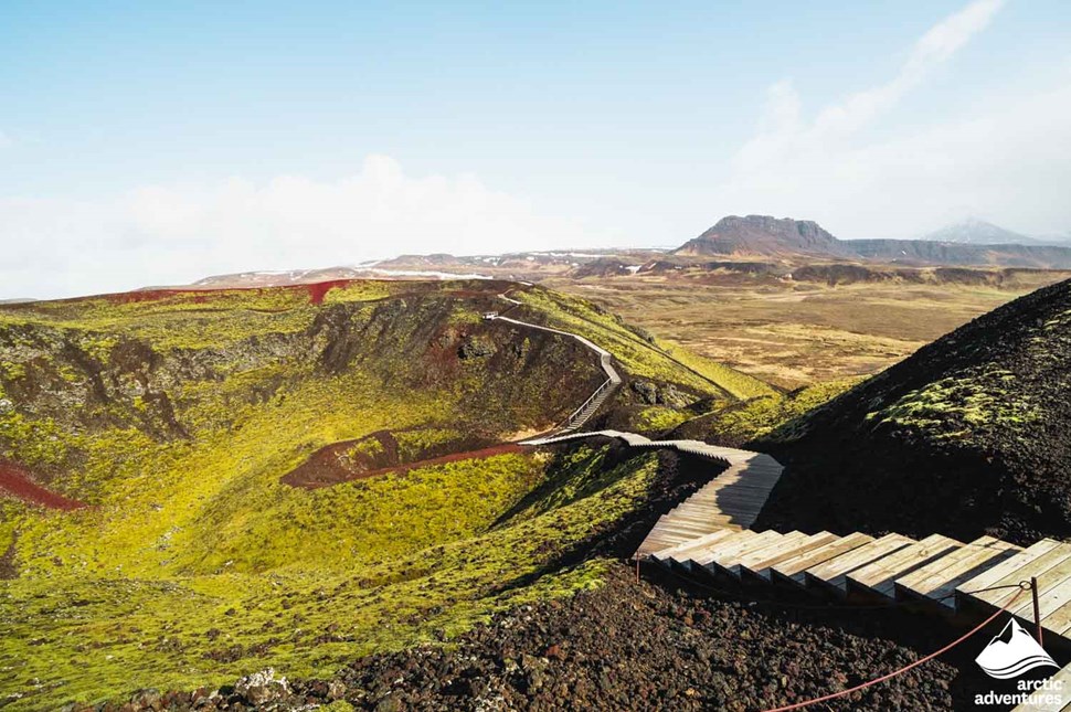 Grabrok Vocano Crater in Iceland