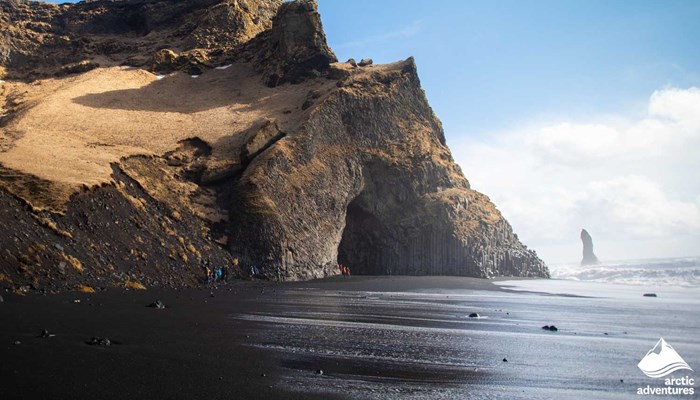 Cave at Reynisfjara Black Sand Beach in Iceland