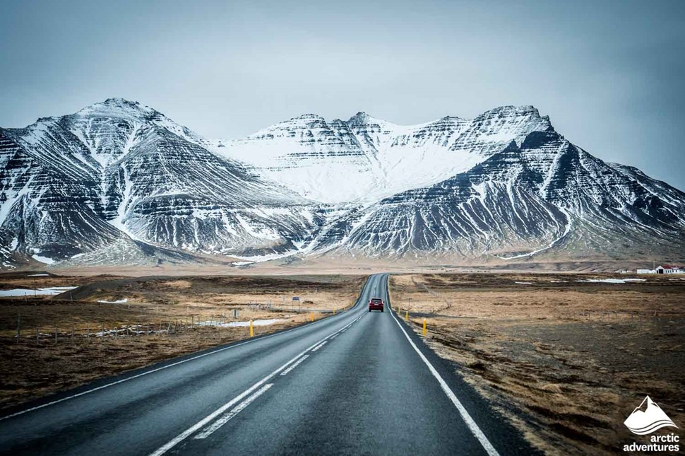 Car Road with Scenic View in Iceland