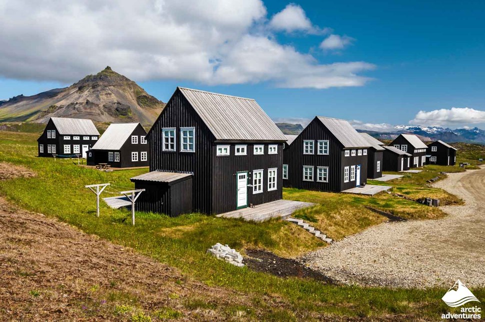 Wooden Houses at Hellnar Village in Iceland
